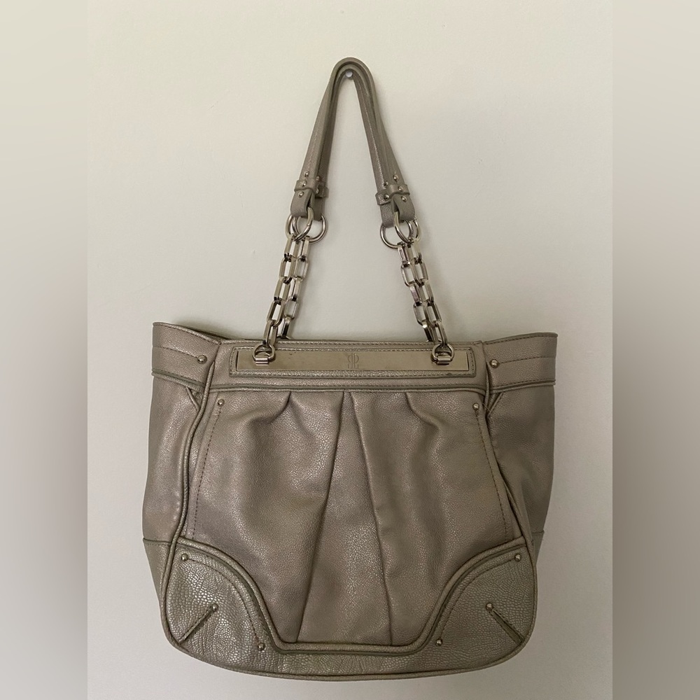 JLo Metallic Tan/Silver Chain Shoulder Handbag